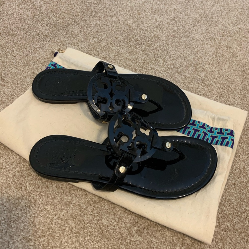 Tory Burch Miller Sandals Black Patent